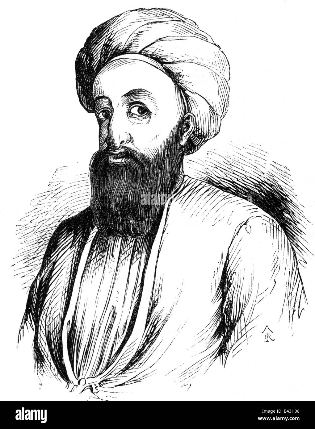 Dost Mohammad Khan, 23.12.173 - 9.6.1863, Emir von Afghanistan von 186 - 184 und 184 - 1863, Porträt, Holzgravur, 1844, Stockfoto