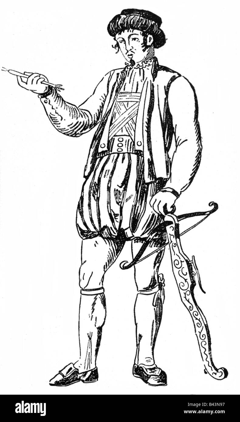 Tell, William, Nationalhelden der Schweiz, volle Länge, Figur aus