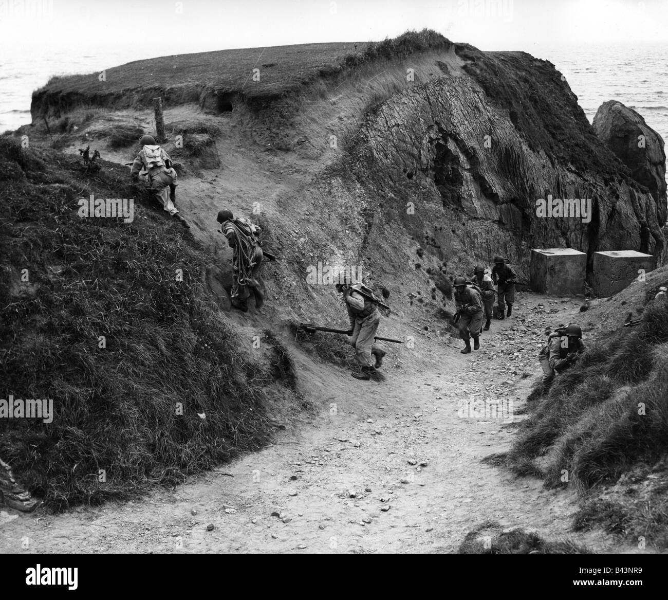 Ereignisse, Zweiter Weltkrieg/zweiter Weltkrieg, Großbritannien, Maneouvre des 29. US Ranger Battallion, Angriff auf eine feindliche Position, England, 1.8.1943, Stockfoto