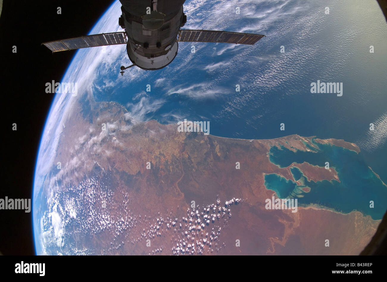 Internationalen Raumstation ISS und Erde Stockfoto