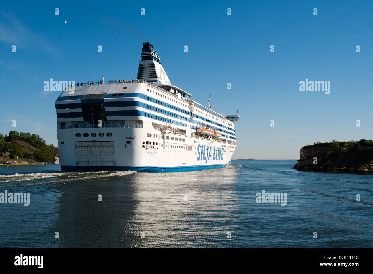 Kreuzfahrt-Fähre "Silja Serenade" (1990), Segeln aus Helsinki, Finnland Stockfoto