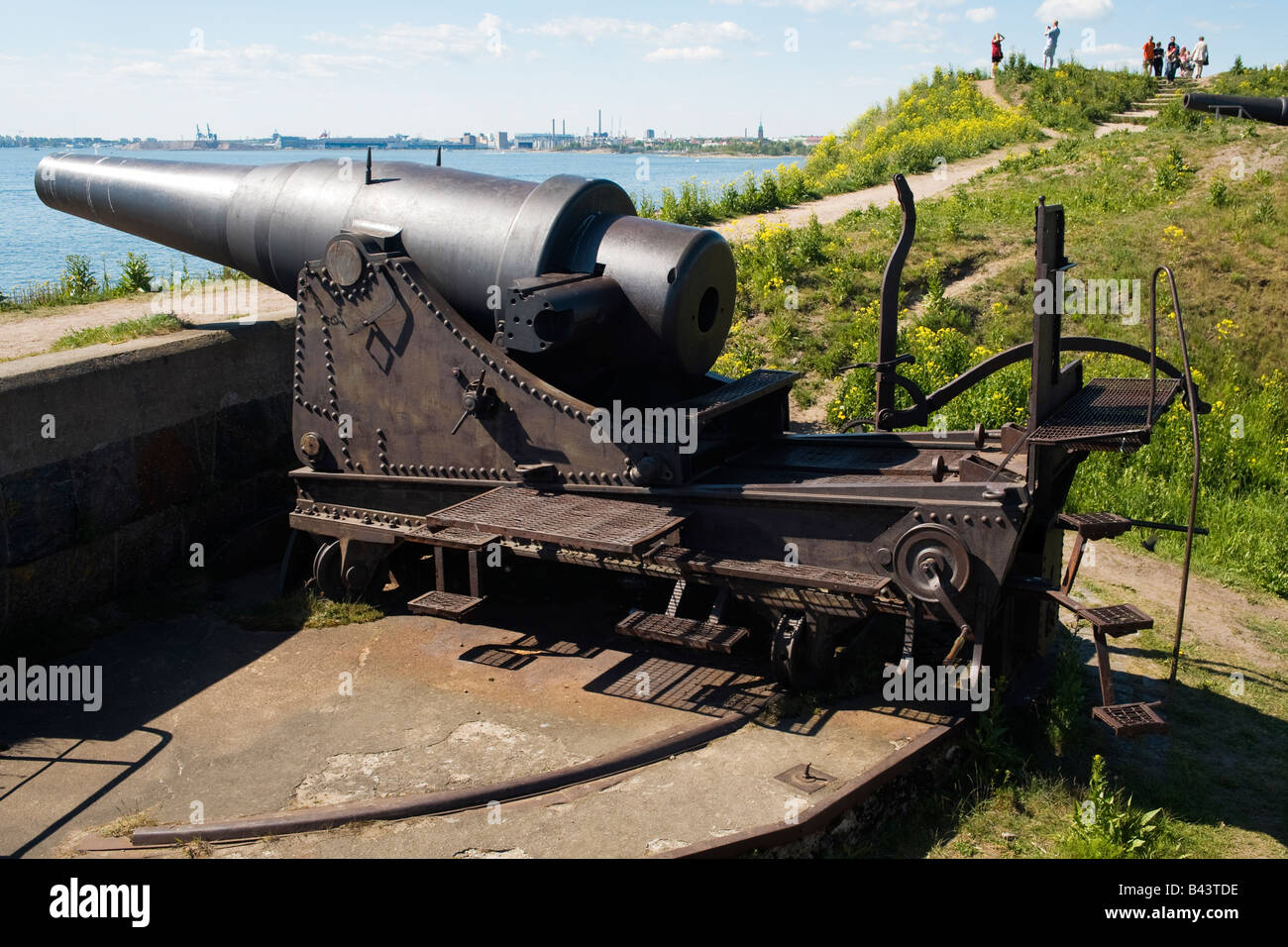 280 mm Coastal Kanone (1877) auf Inselfestung Suomenlinna, in der Nähe von Helsinki, Finnland Stockfoto