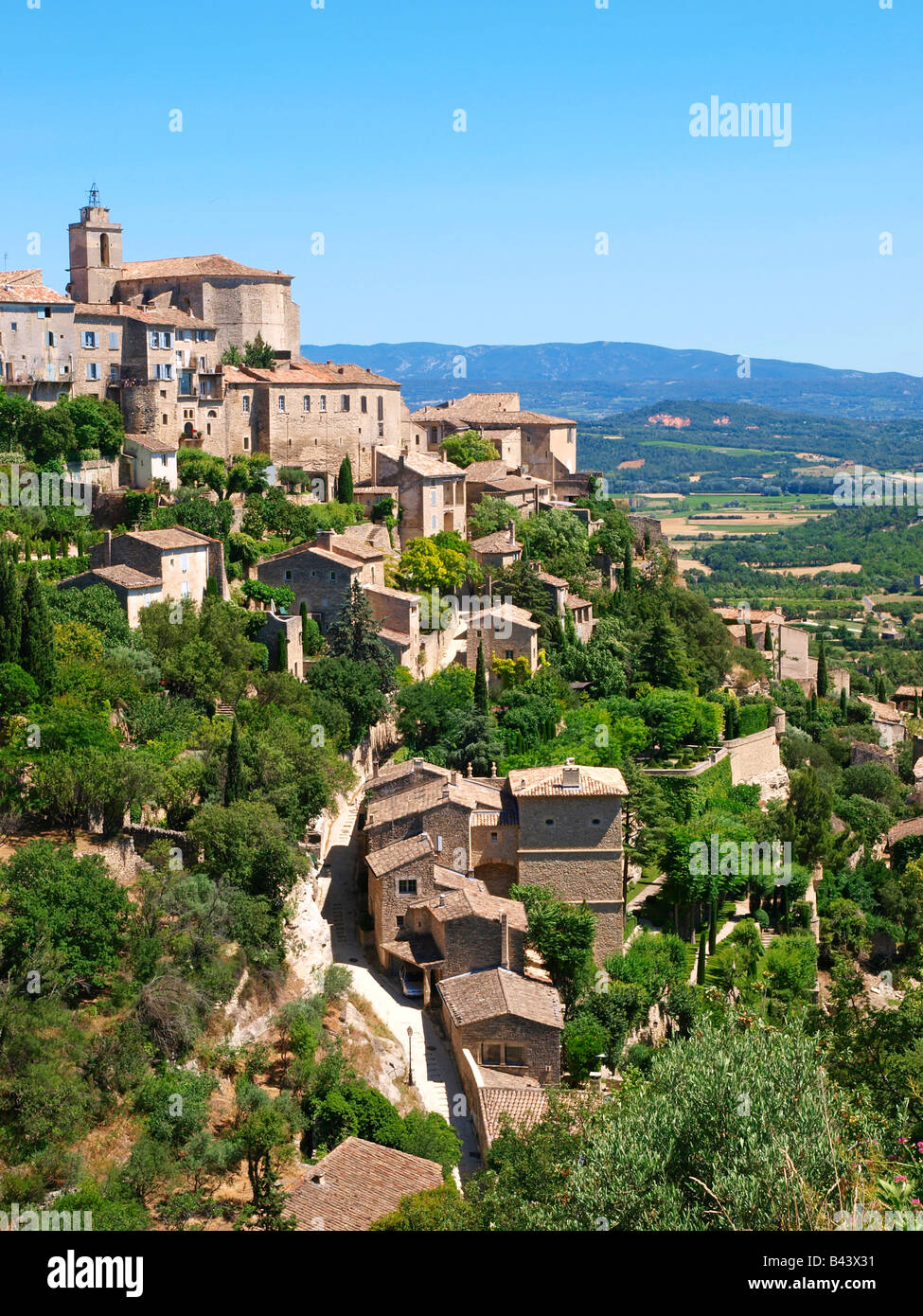 Stadtansicht von Gordes, Provence, Frankreich Stockfoto