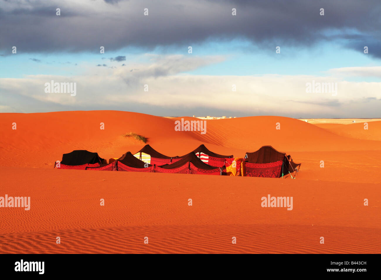 Touristischen Camp in der Wüste Sahara Stockfoto