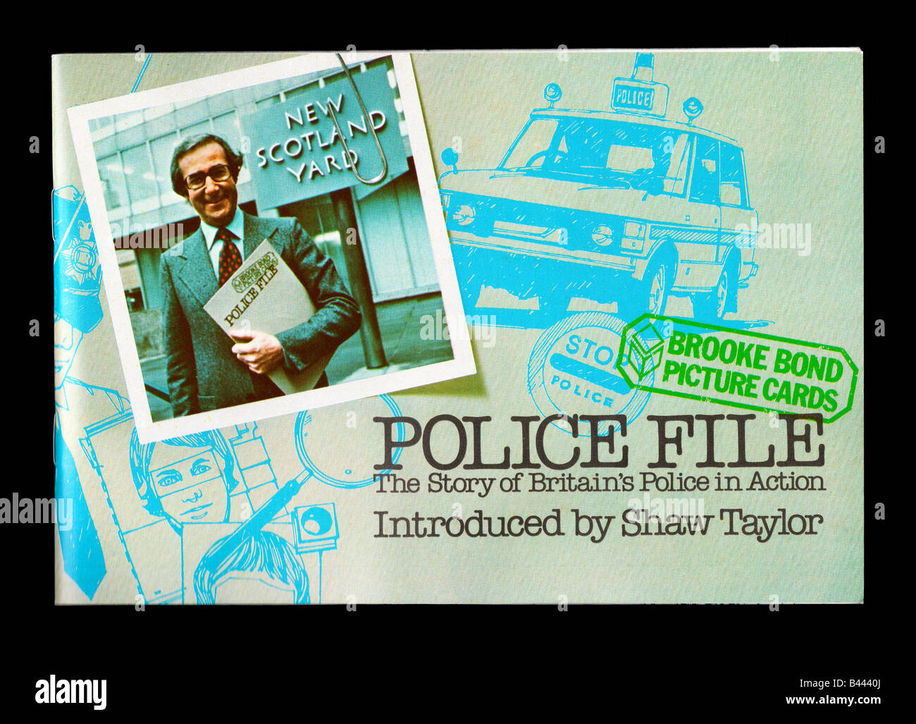 Brooke Bond PG Tips Bildkarte Album - Polizei-Datei Bild Ausgabekarten in 1977 zeigt die moderne britische Polizei Stockfoto