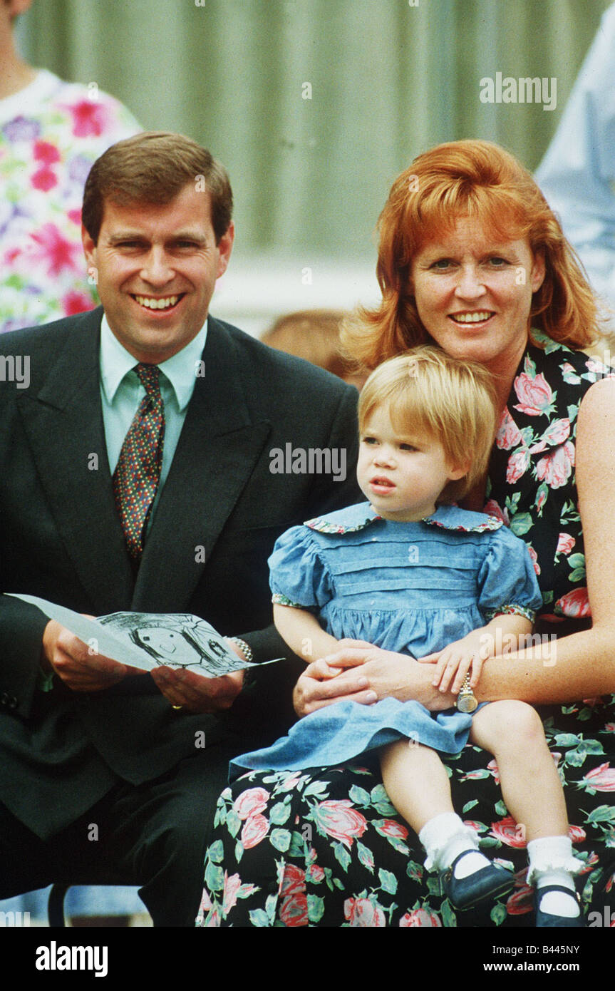 Herzog und Herzogin von York am Schulsporttag Prinzessin Beatrice s Juni 1992 Stockfoto