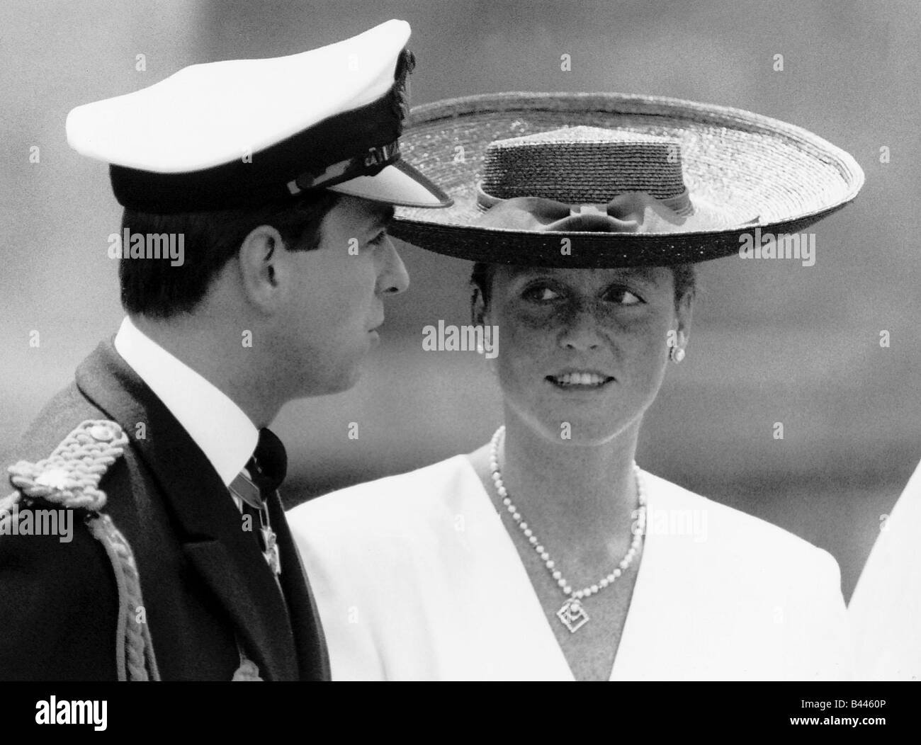 Der Herzog und die Herzogin von York immer noch Anzeichen von Zuneigung füreinander Juli 1989 Stockfoto