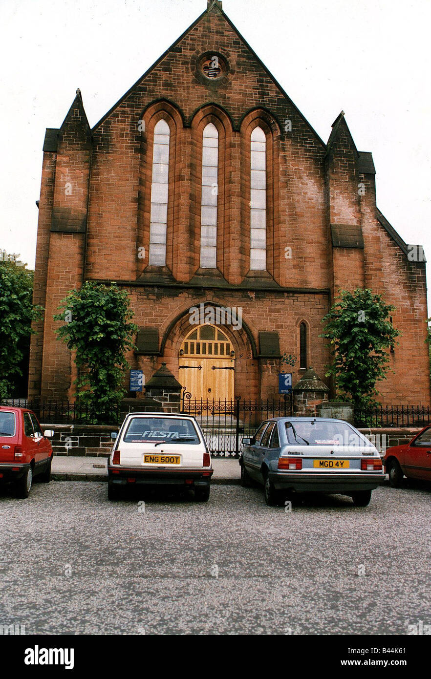 Greenlaw Paisley aus rotem Backstein Kirchengebäude ca. 1995 Stockfoto