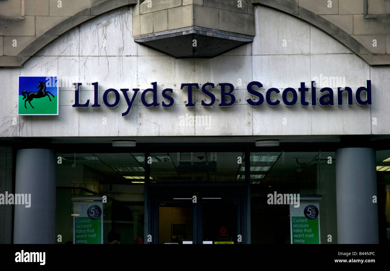 Melden Sie für Lloyds TSB Schottland über Niederlassung in Edinburgh, Schottland, UK, Europa Stockfoto