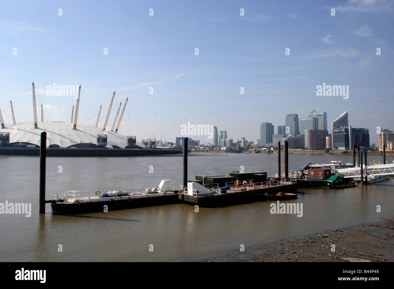 Die Anlegestelle am Trinity Boje Wharf Stockfoto