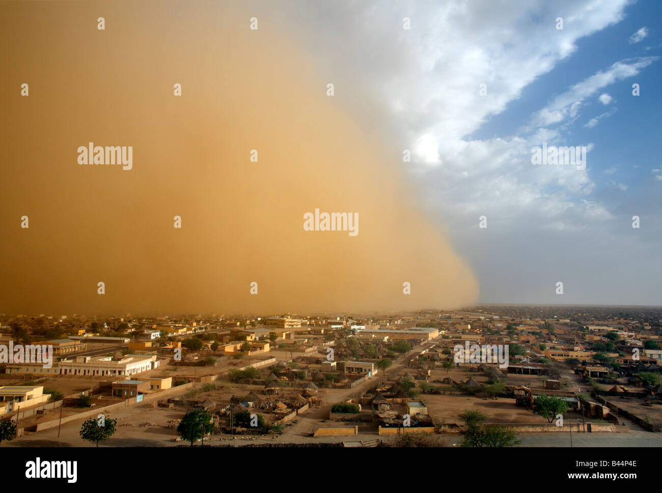 Ein Sandsturm sieht man im Tesseney, Eritrea Stockfoto