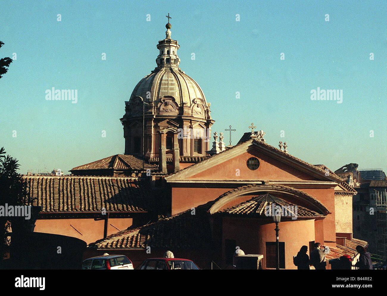 Kuppel der Kirche aus dem Forum Romanum Italien Rom Stockfoto