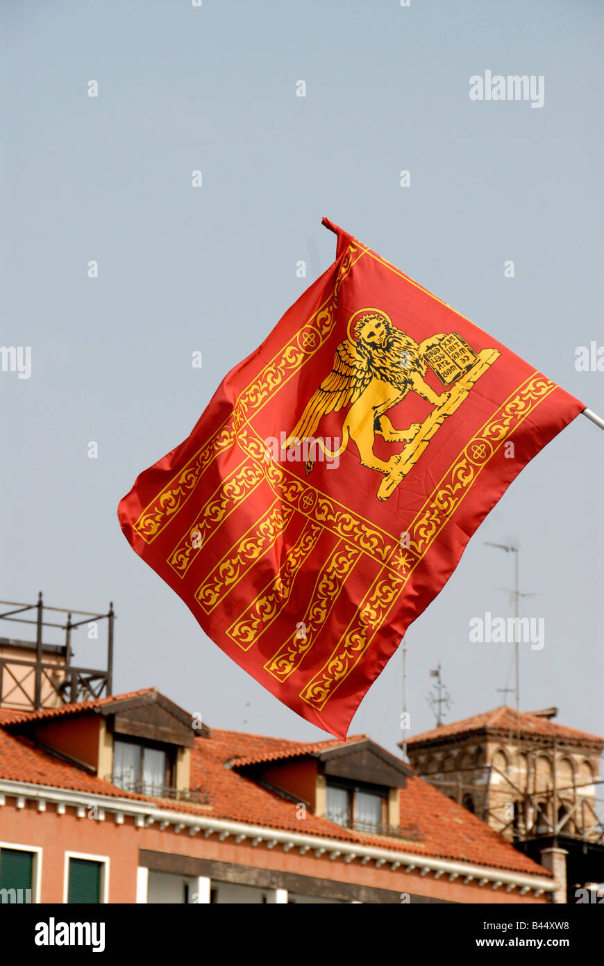Venezianische Flagge Venedig Stockfoto