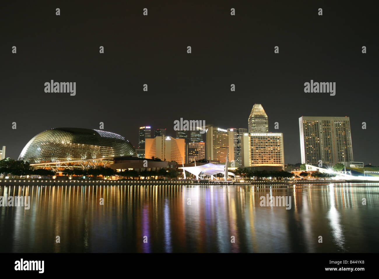 Skyline von Marina Bay, Singapur Stockfoto