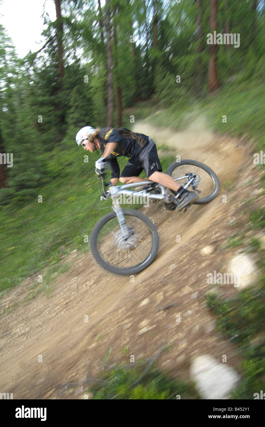 Mountainbike-Touren über Livigno in den italienischen Alpen Stockfoto