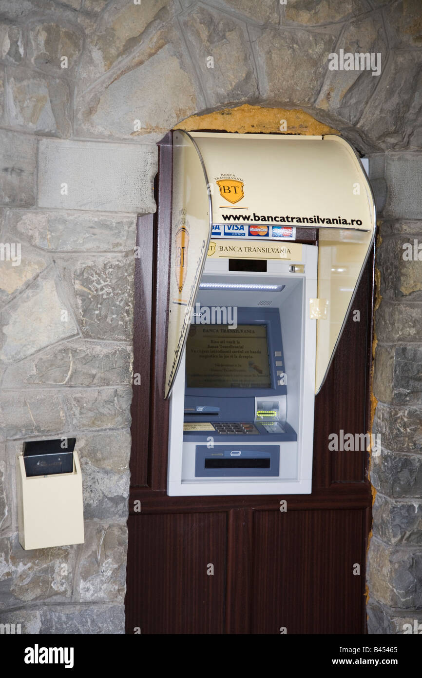 Siebenbürgen Rumänien Europa Bank Geldautomaten Geldautomaten Stockfoto