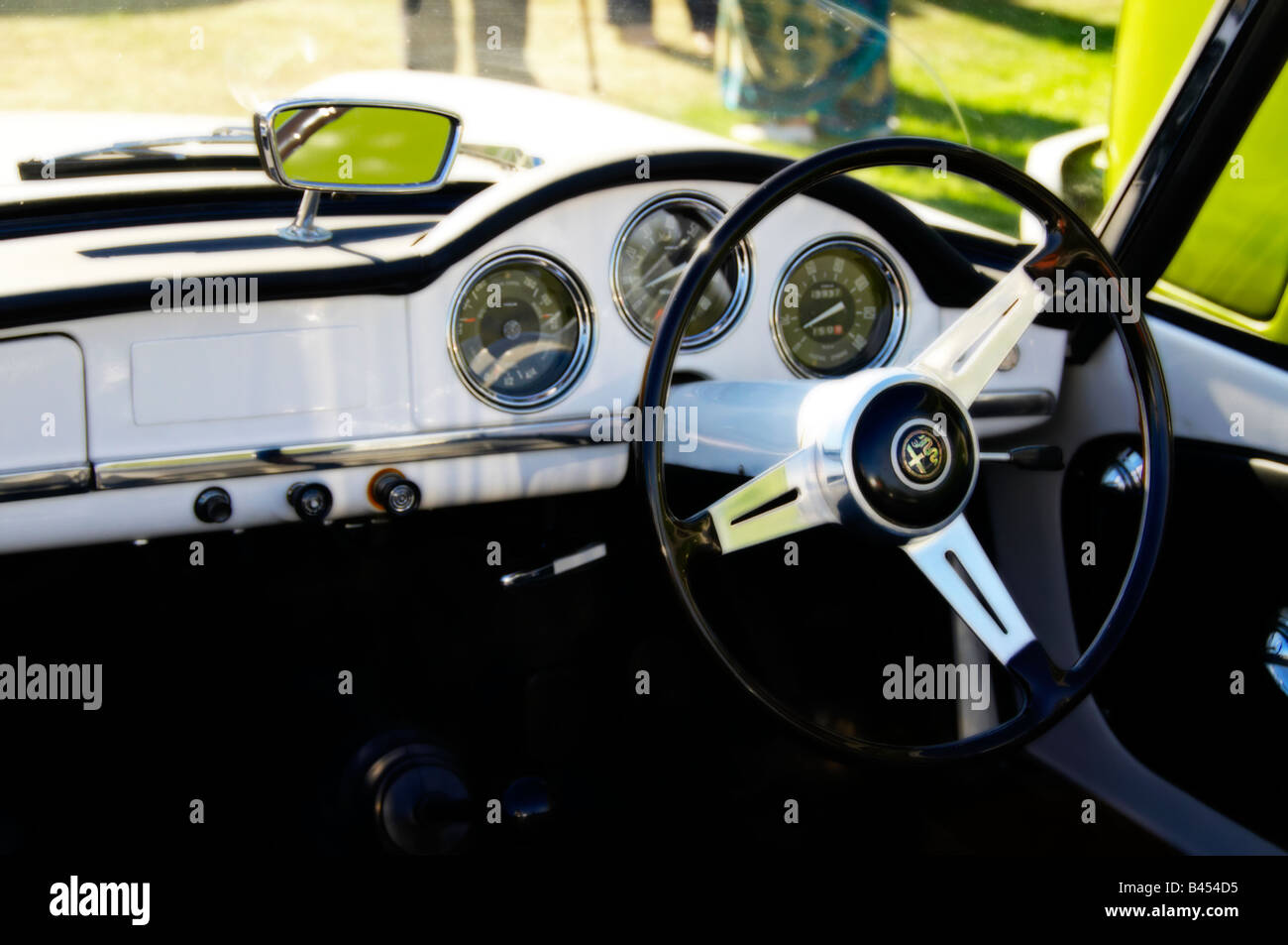 Klassische Alfa Romeo 1600 Interieur Stockfoto