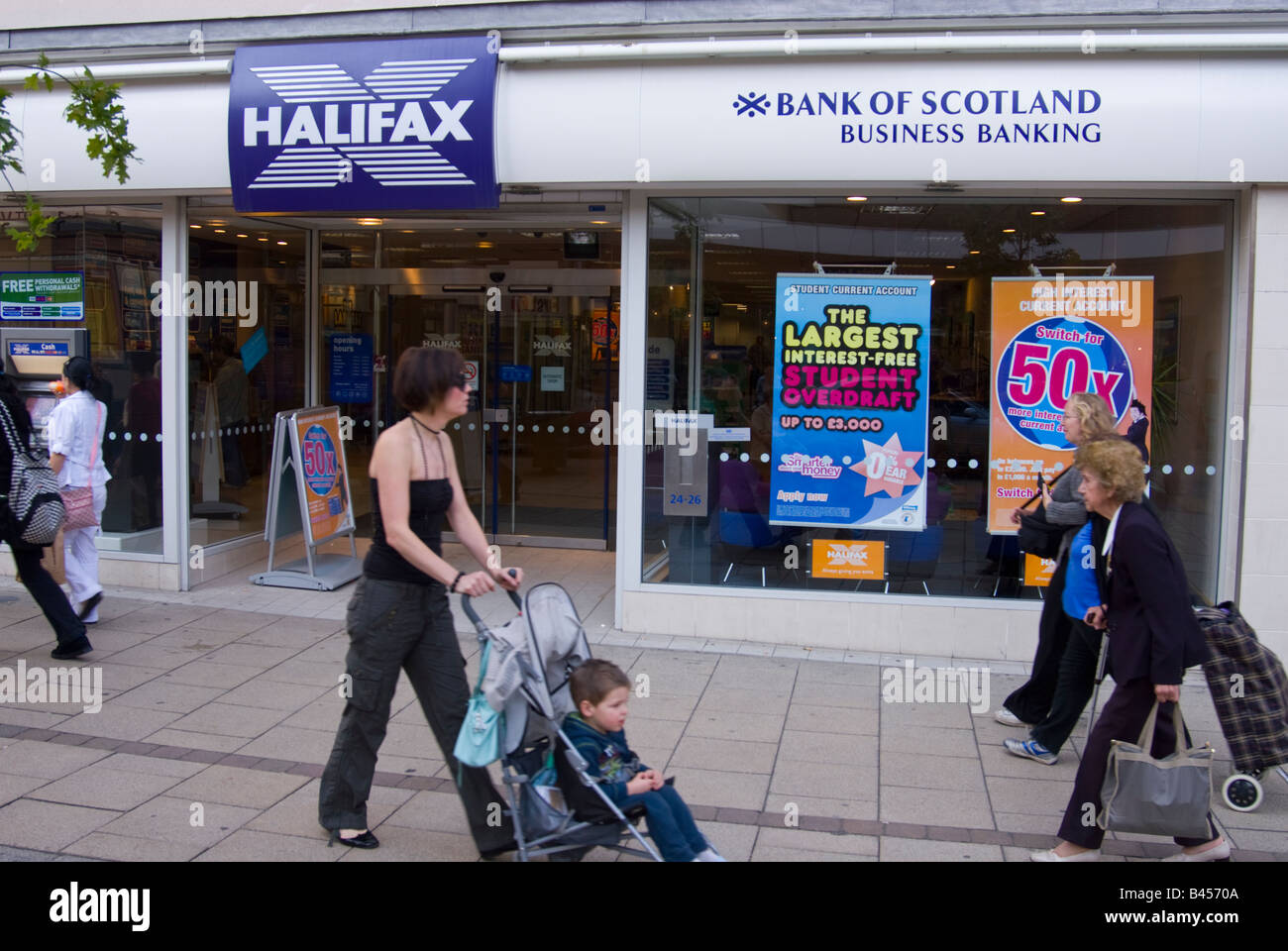 Halifax Bank of Scotland in Norwich, Norfolk, Großbritannien Stockfoto