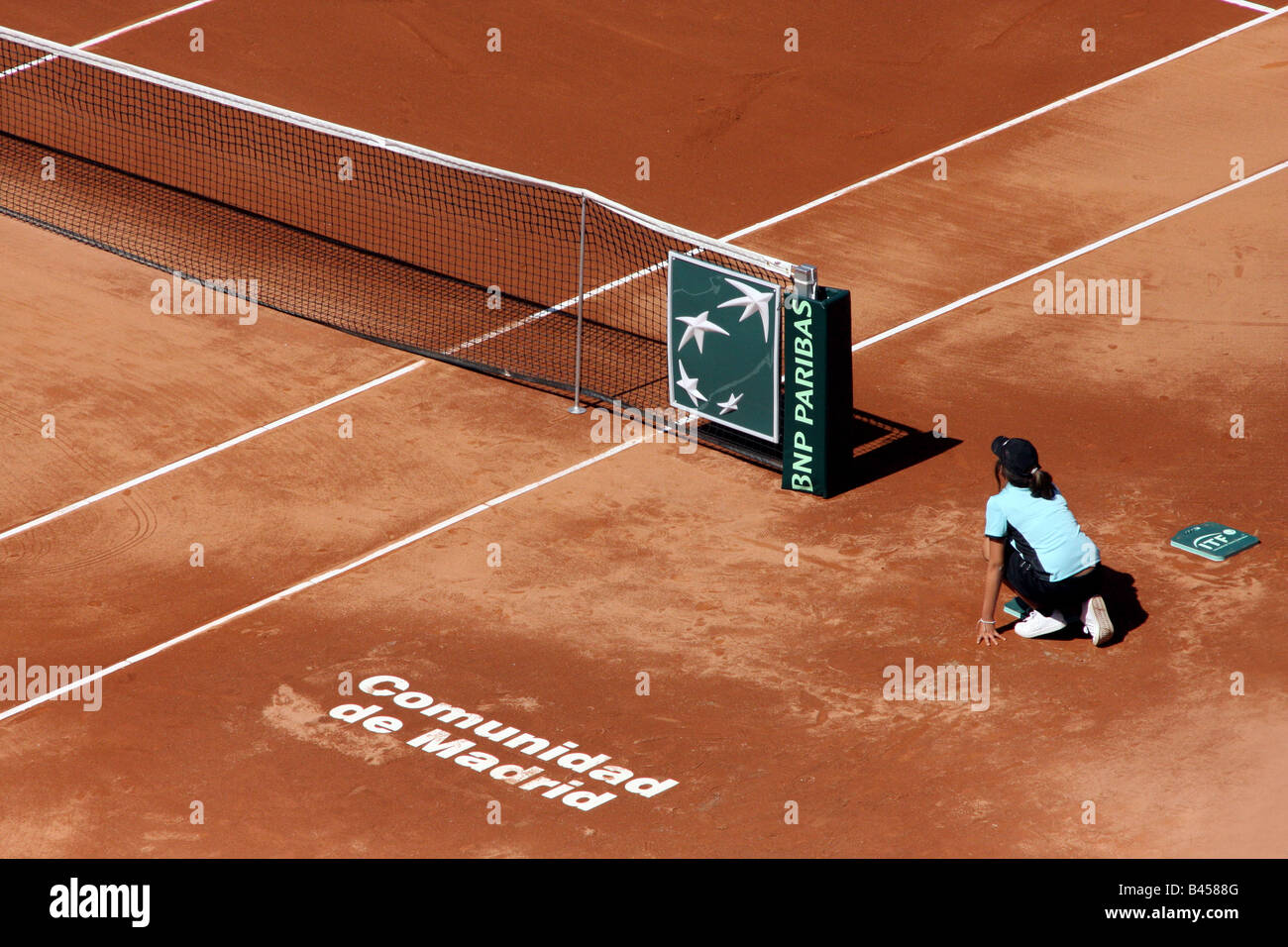 Ton des Gerichts richten Sie für das Halbfinale des Davis Cup 2008 statt in der Stierkampfarena Las Ventas, Madrid, Spanien Stockfoto