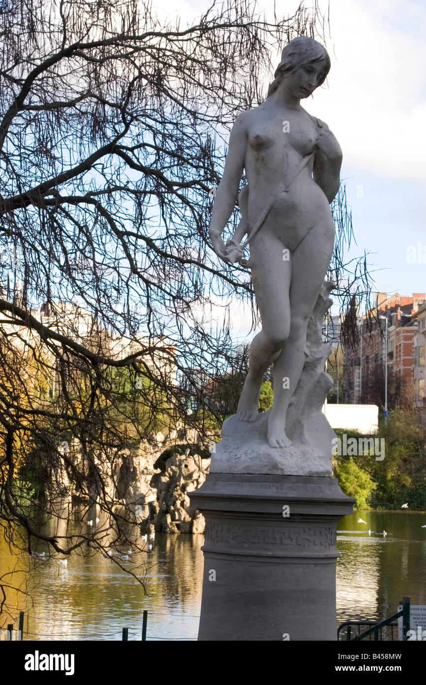 Öffentliche Gärten der Platz Marie Louise erstellt von Gedeon Bordian in Brüssel im Herbst fotografiert Stockfoto