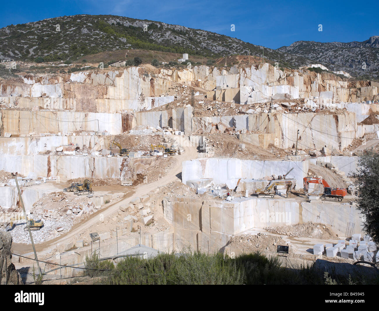 Marmor-Steinbruch in der Nähe von Orosei, Sardinien Stockfoto