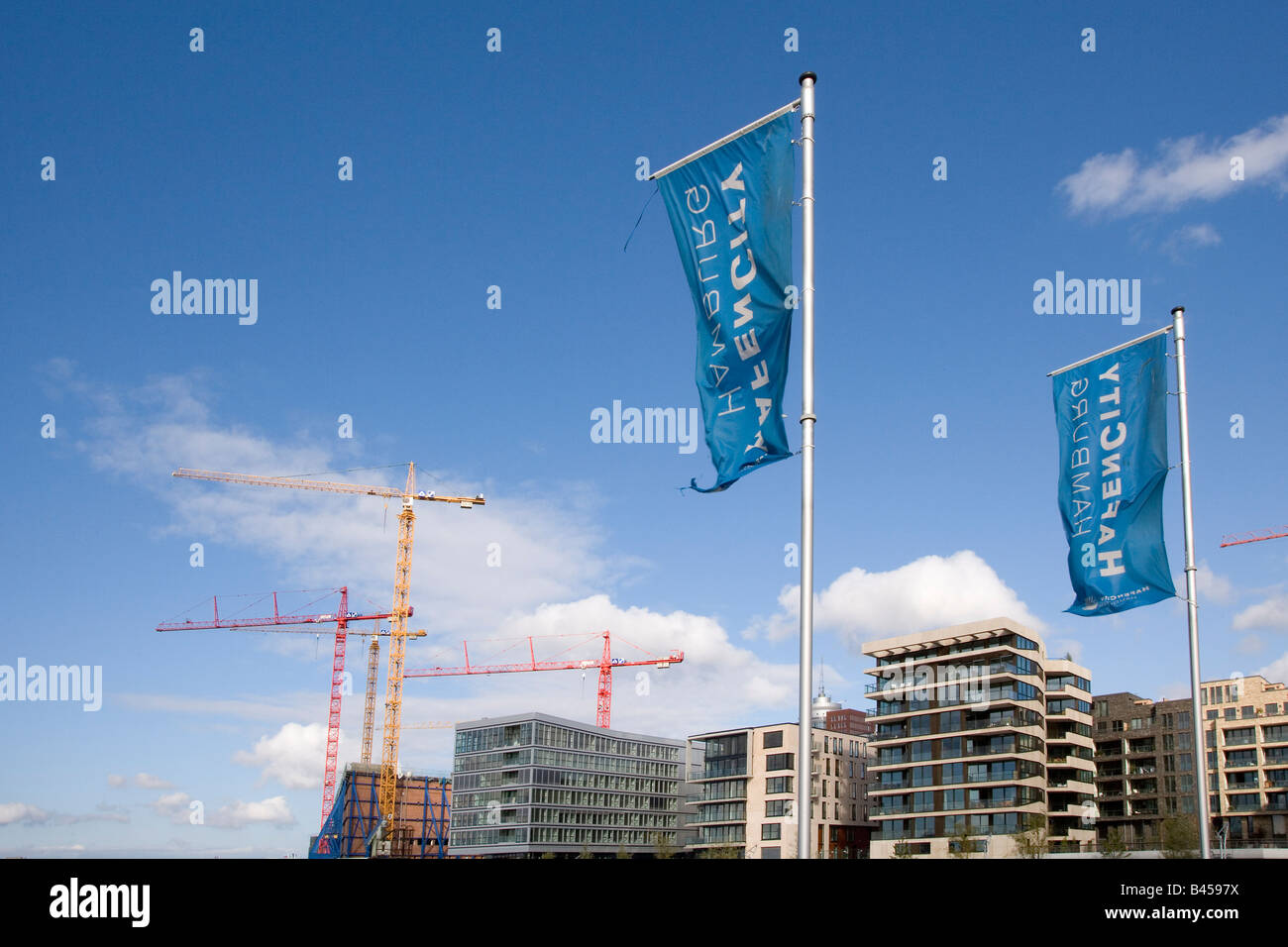 Neue Wohnhäuser in der HafenCity Harbour City Stockfoto