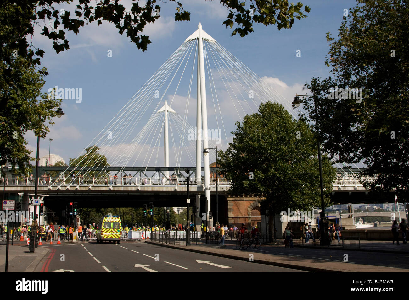 Hungerford Fußgängerbrücke Victoria Stadt von London England uk gb Stockfoto