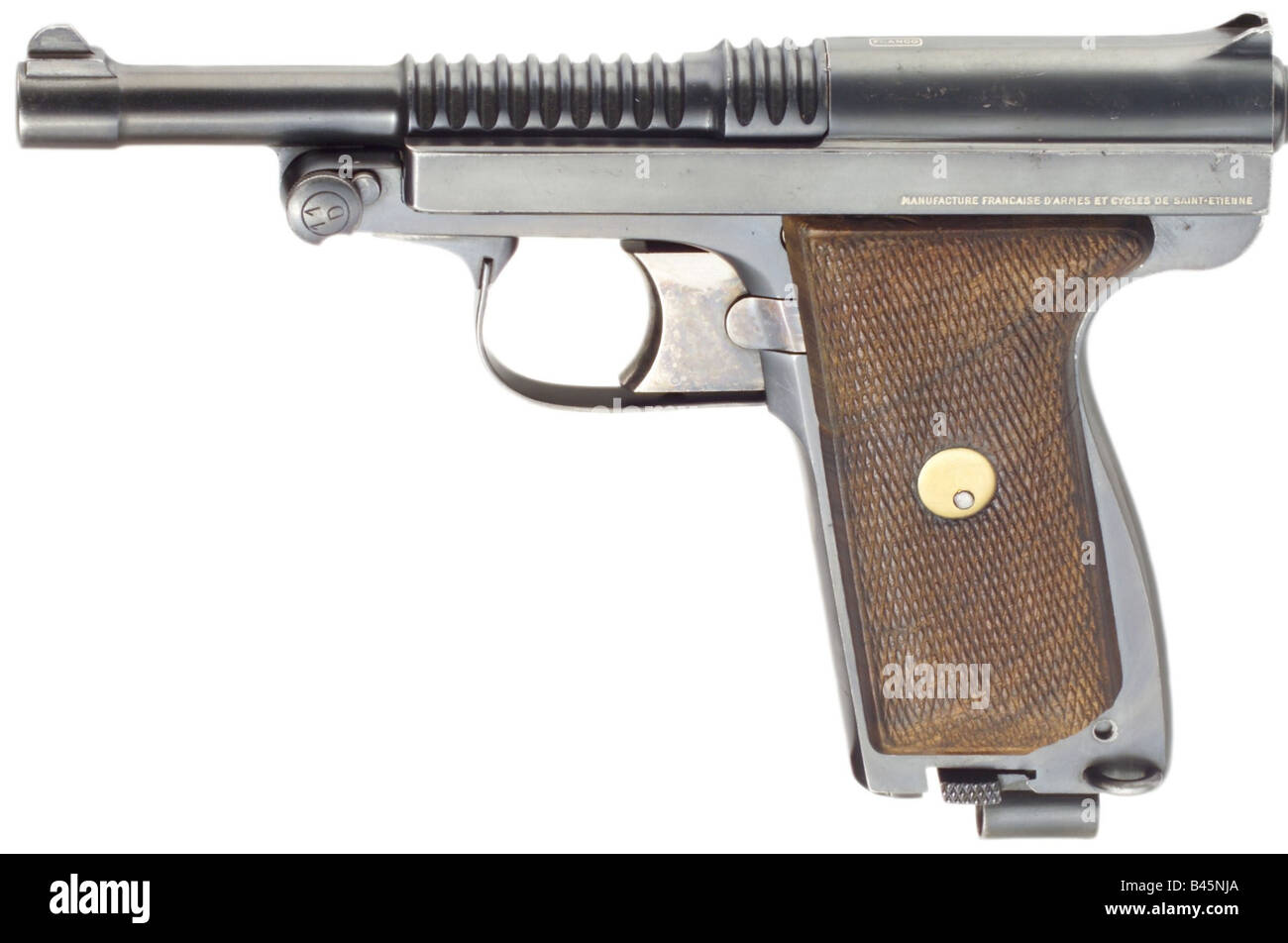 Waffen, Feuerwaffen, Pistolen, Le Francais, Typ 1931, Kaliber 9 mm Parabellum, hergestellt von Der Herstellung von Francaise doe Armes et Cycles, Stockfoto