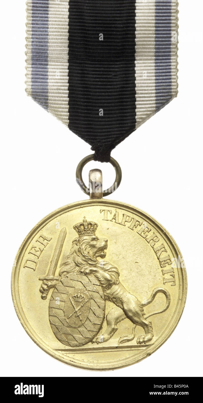 Dekorationen, Deutschland, Bayern, Goldene Militär-Verdienstmedaille, 1871 & 1914 - 1918, Rückseite, Dekoration, Stockfoto