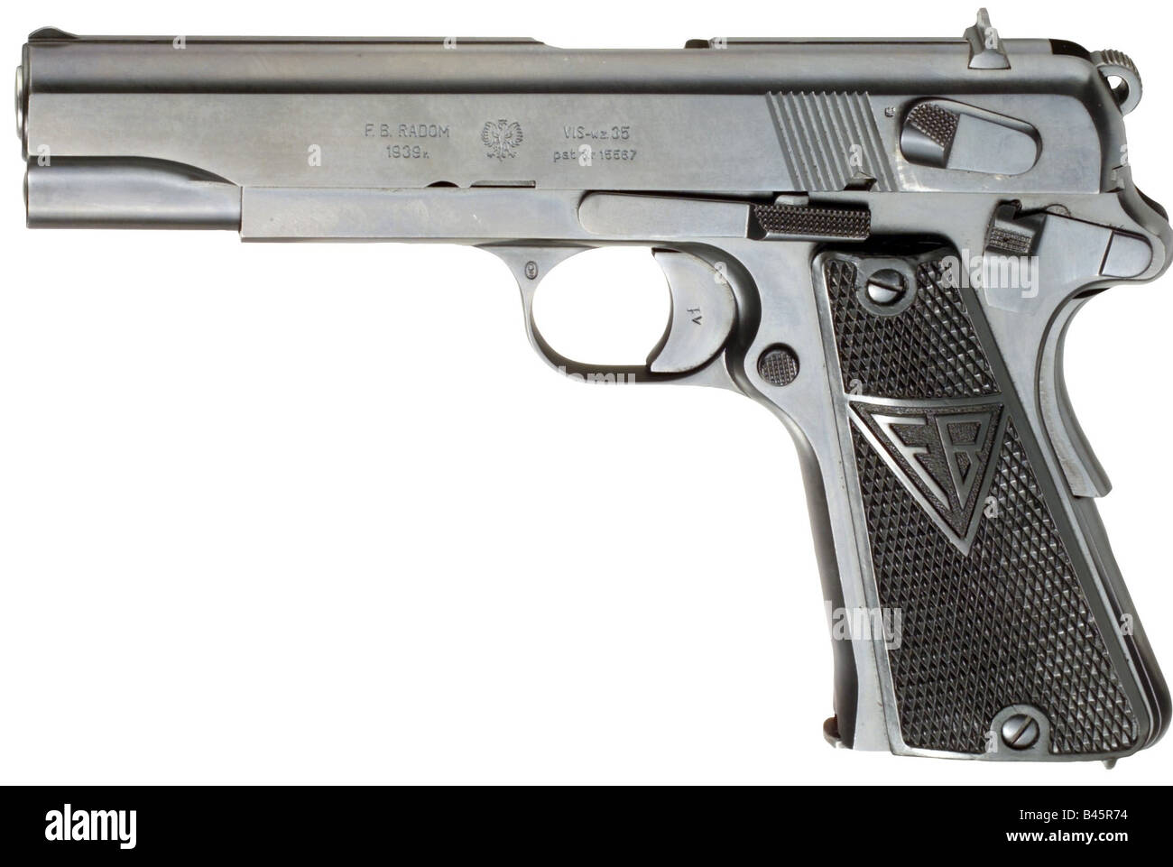 Waffen/Waffen, Schusswaffen, Pistolen, Pistole Radom VIS 35, Kaliber 9 mm Parabellum, Polen 1939, Pistole P 35 (p) der Bundeswehr, P35, P-35, 1935, Waffe, Schusswaffe, 20. Jahrhundert, Zweiter Weltkrieg, Stockfoto