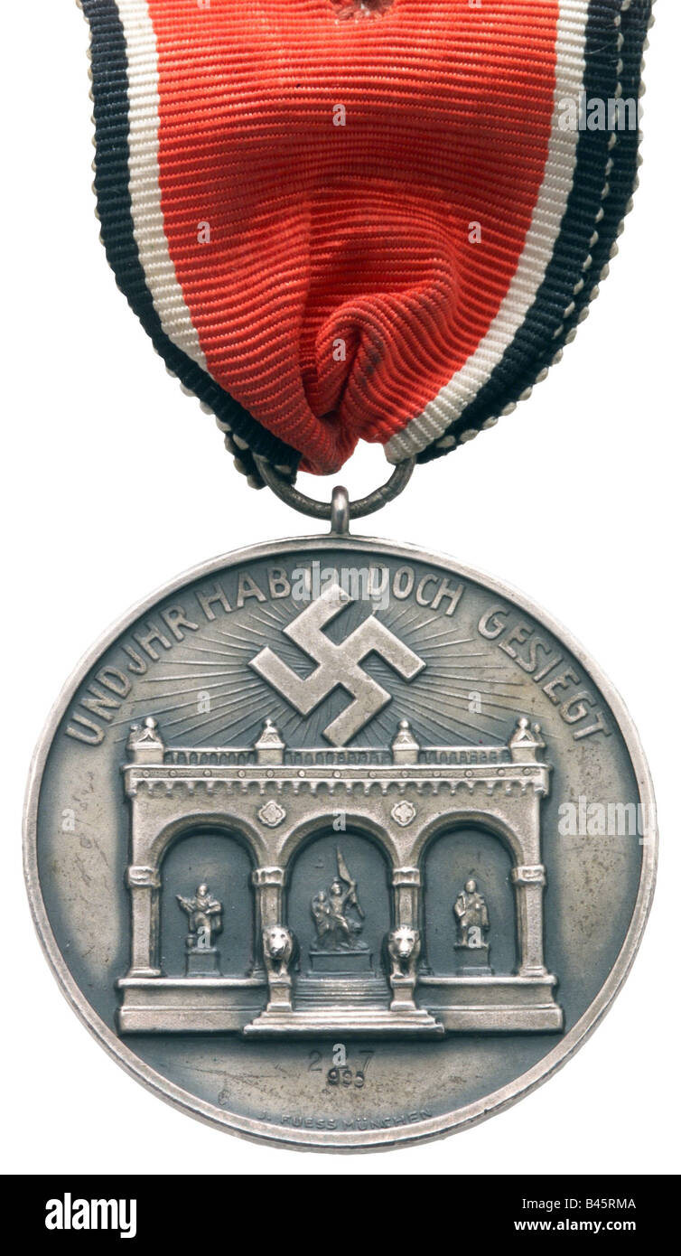 Dekorationen, Nazi-Deutschland, Dekoration vom 9. November 1923, 1934 - 1945, Rückseite, Gedenken an Den Biersaalputsch in München, Blutordnung, nazi-bewegung, nazismus, Drittes Reich, Stockfoto