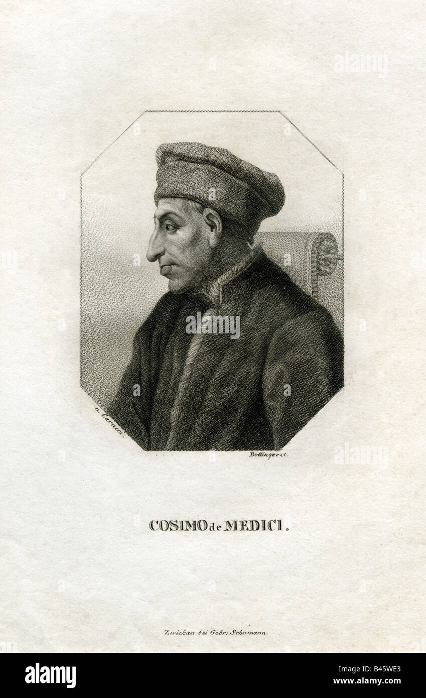 , Cosimo de Medici, "der Ältere", 27.9.1389 -, Artist's Urheberrecht nicht gelöscht werden Stockfoto
