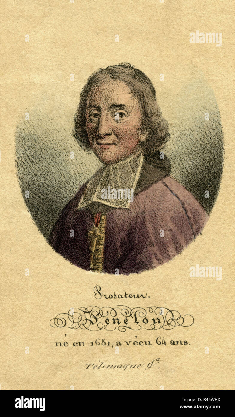 Fenelon, Francois de, 6.8.1651 - 7.1.1715, französischer Geistlicher und Autor/Autorin, Porträt, Farbe, Gravur, 18. Jahrhundert, Artist's Urheberrecht nicht gelöscht werden Stockfoto
