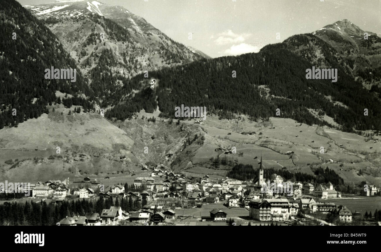 Geographie/Reise, Österreich, Salzburg, Bad Hofgastein, Stadtansicht/Stadtbild, mit Gamskarkogel Berg, 1943, Stockfoto