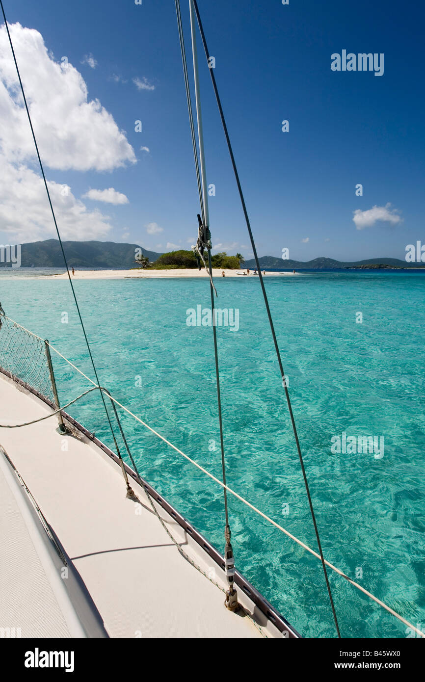 Segeln auf Sandy Spit British Virgin Islands Stockfoto