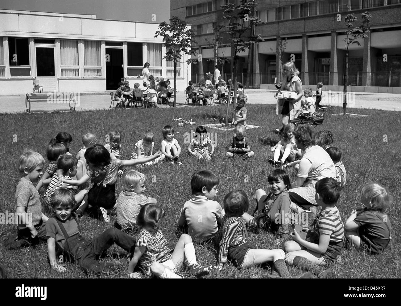 Menschen, Kinder, Kindergarten, Ost-Berlin, 1973, Stockfoto