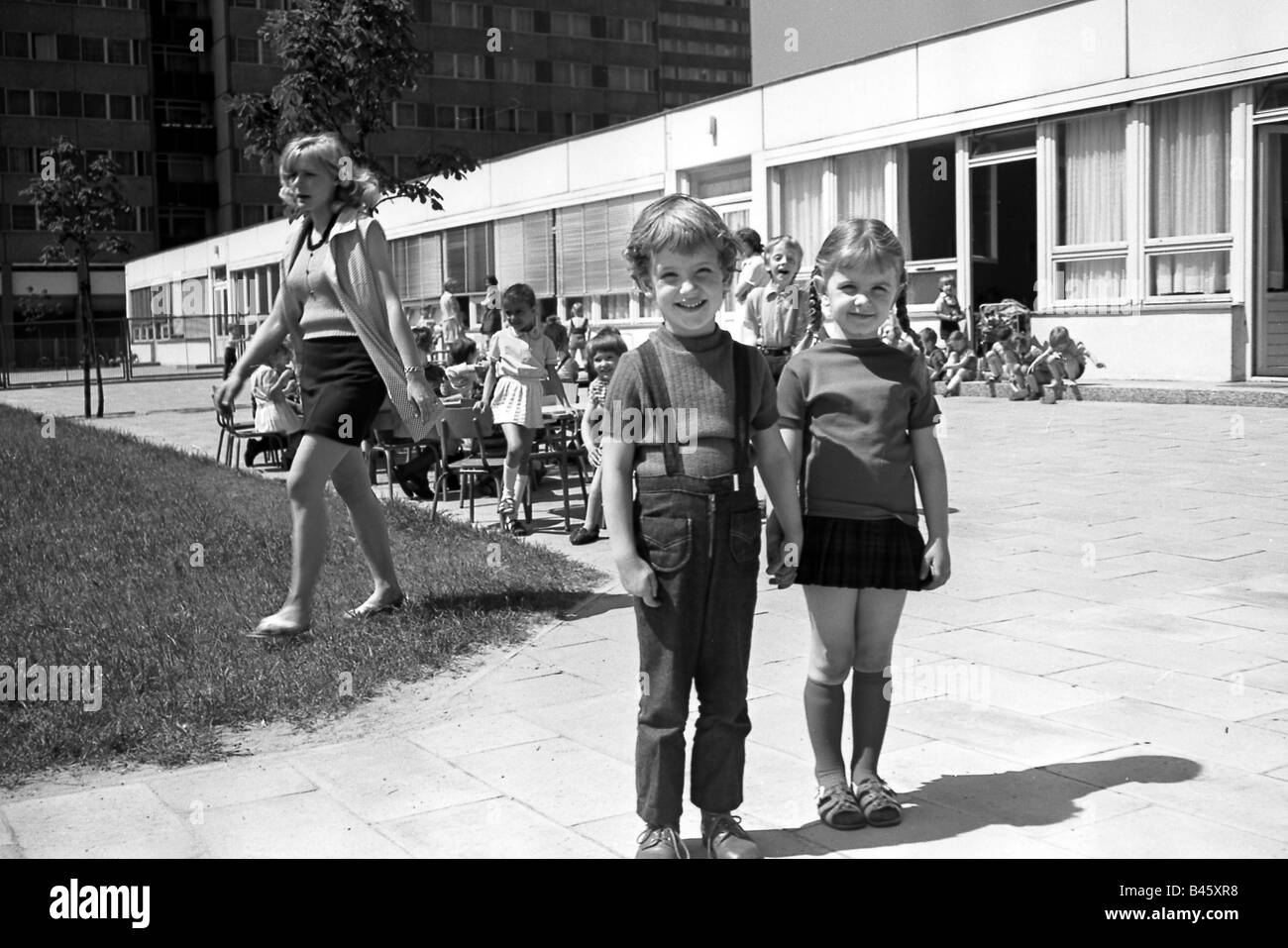 Menschen, Kinder, Kindergarten, Ost-Berlin, 1973, Stockfoto