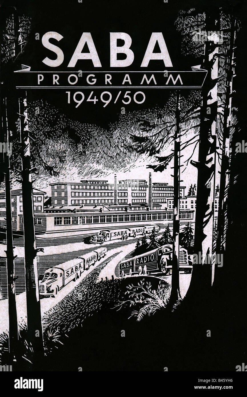 Broadcast, Radio, Publikationen, Saba Radio Pogram, Villingen, Deutschland, 1949, Stockfoto