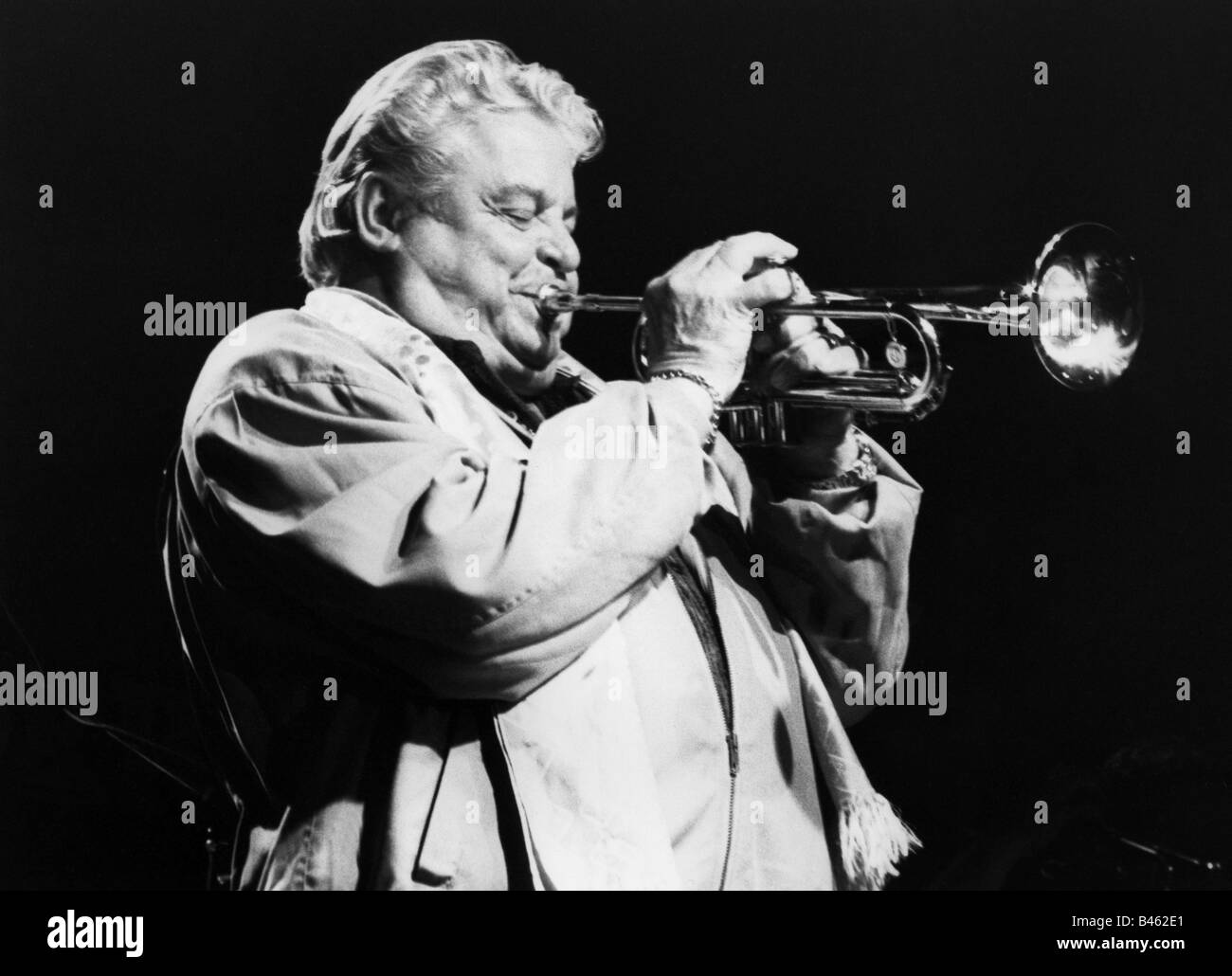 Ferguson, Maynard, 4.5.1928 - 23.8.2006, kanadischer Musiker, Trompeter, halbe Länge, während eines Auftritts auf dem Jazzfestival, Mannheim, 1996, Stockfoto