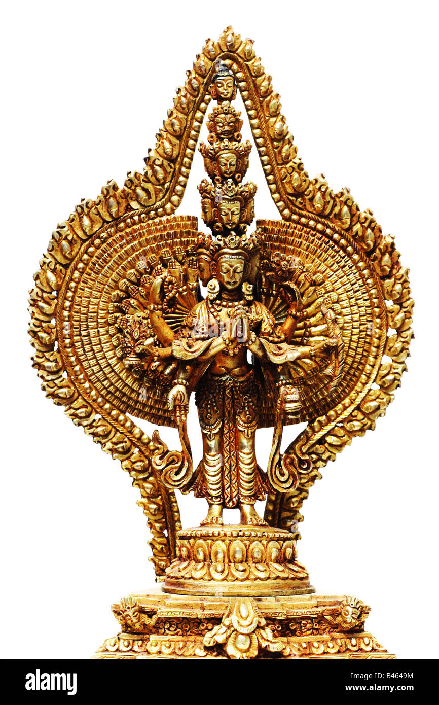 Goldene Statuette Hindu Stockfoto