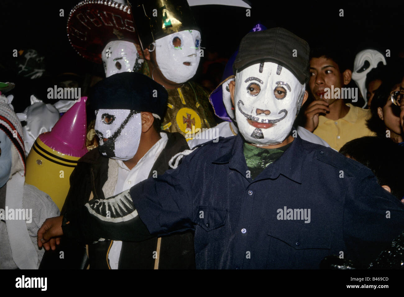 Calenda Trachtenumzug während der Fiesta de Muertos in Oaxaca, Mexiko Stockfoto