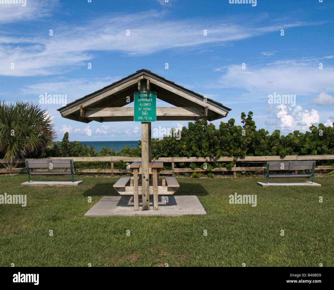 OCEAN AVENUE PARK IN MELBOURNE BEACH AN DER OST KÜSTE VON FLORIDA Stockfoto