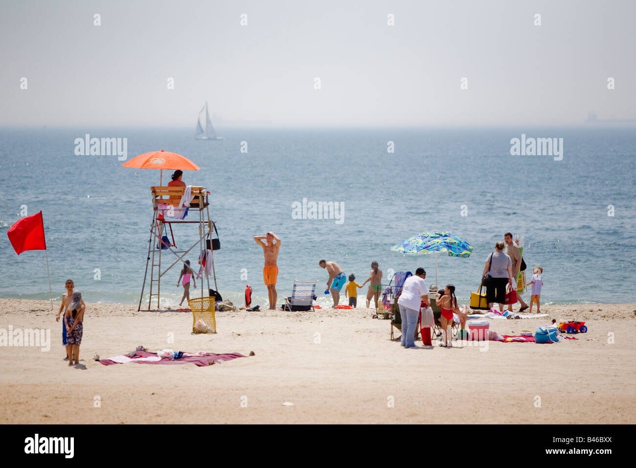 Beschäftigt Far Rockaway Beach Queens NY USA Stockfoto