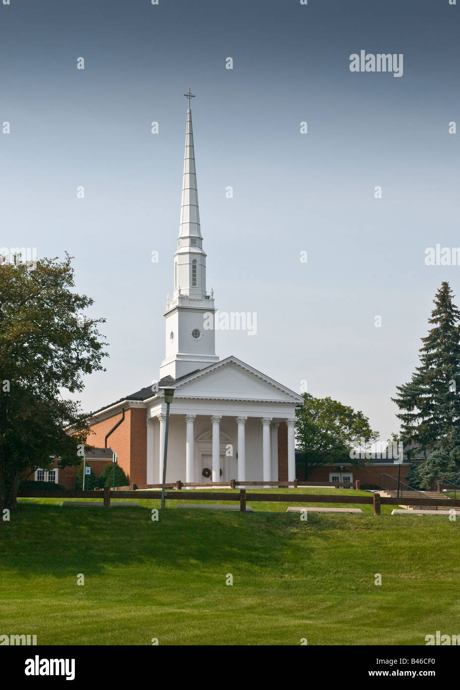 Kirche-Kirchturm in Barrington Hills, Illinois Stockfoto