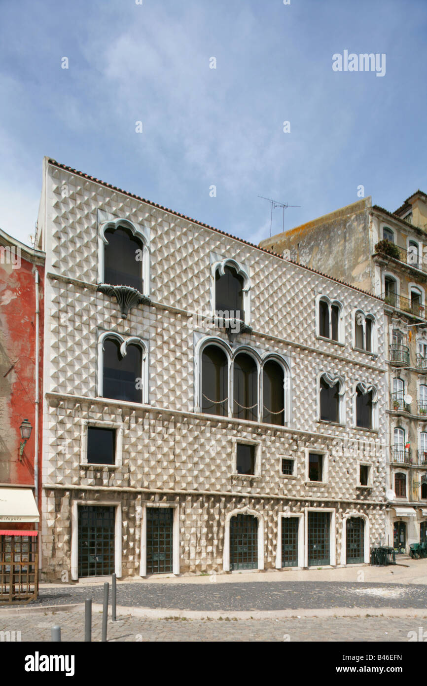 Casa Dos Bicos oder Hauspunkte, Lissabon, Portugal. Stockfoto