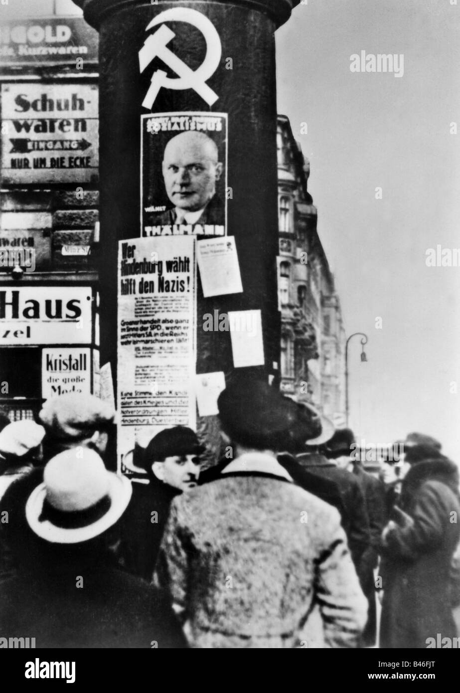 Geografie/Reise, Deutschland, Politik, Wahl zum Reichspräsidenten 1932, Stockfoto