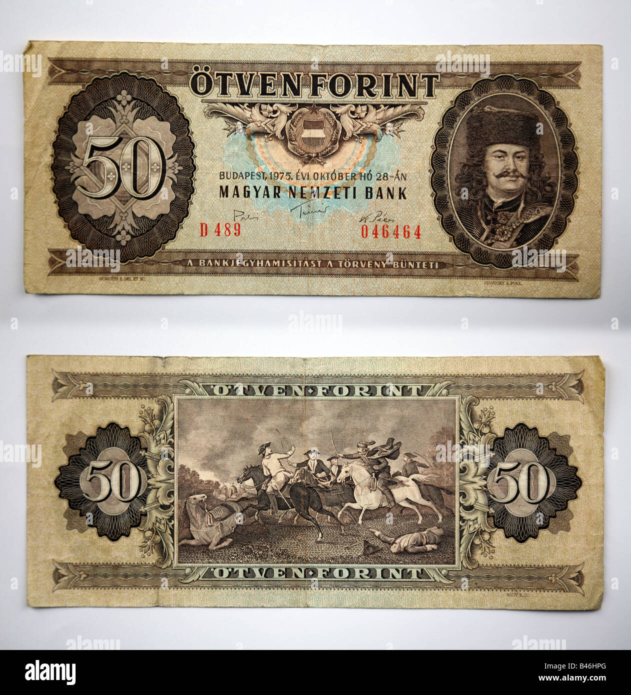 Banknoten aus Ungarn, Florentinus forint Stockfoto