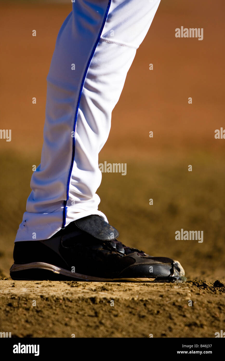 Baseball-Spieler Fuß Stockfoto