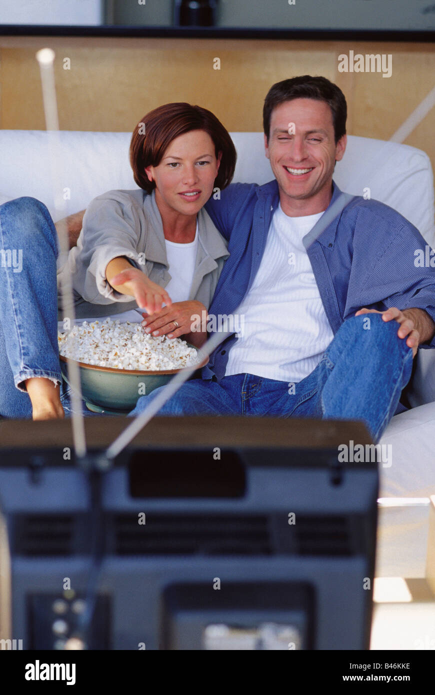 Paar-Fernsehen Stockfoto
