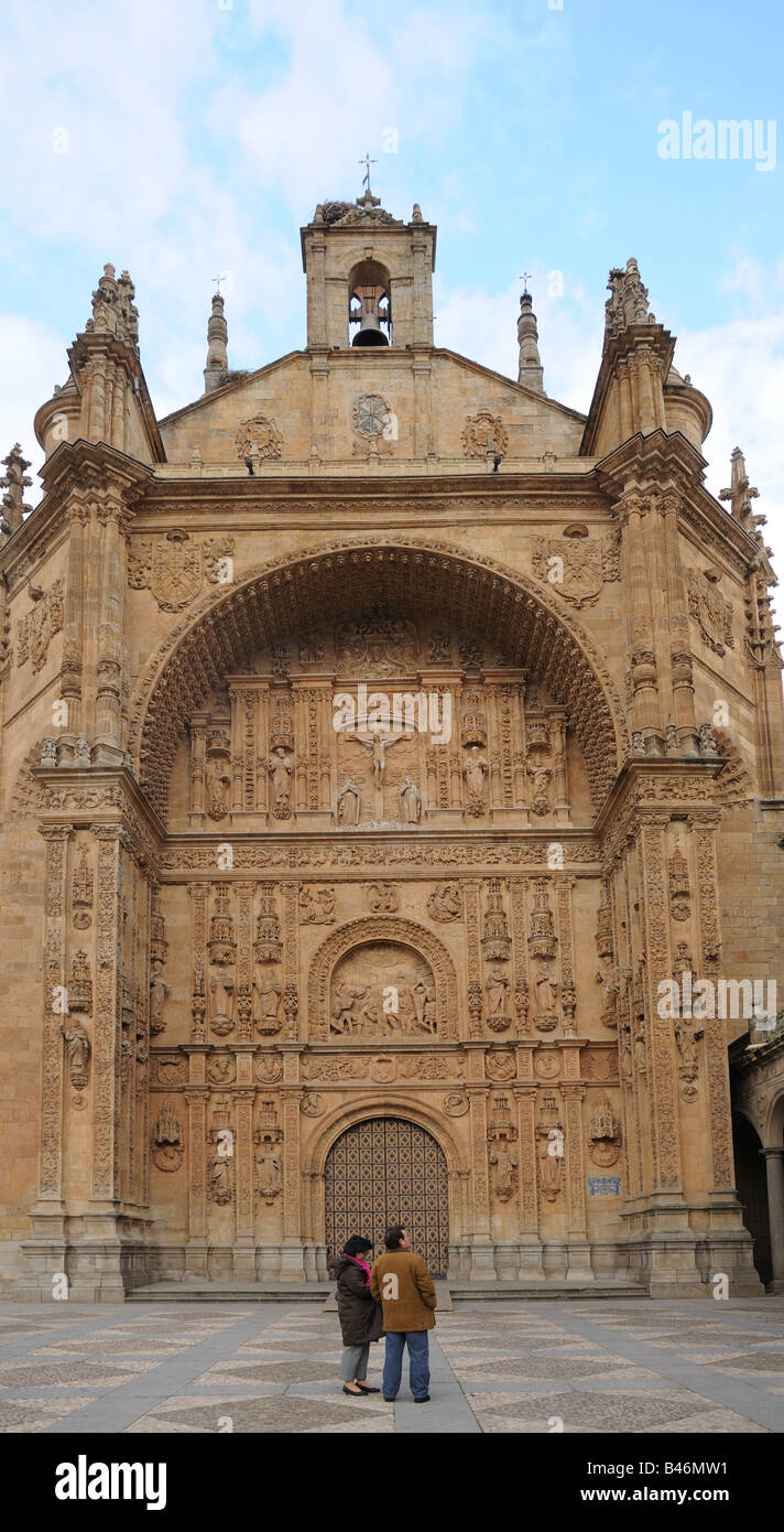 Plateresken Fassade der Kirche des Heiligen St. Stephen Iglesia San Estaban Salamanca Spanien Stockfoto